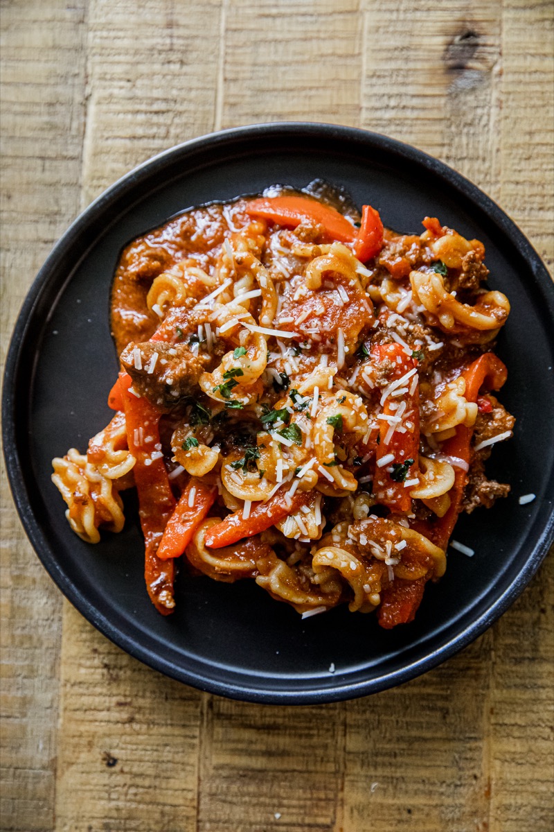 Spicy Sausage and Peppers Pasta