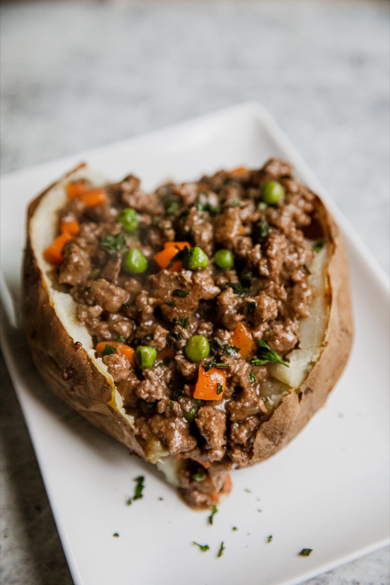 Traeger Shepherd's Pie Baked Potato