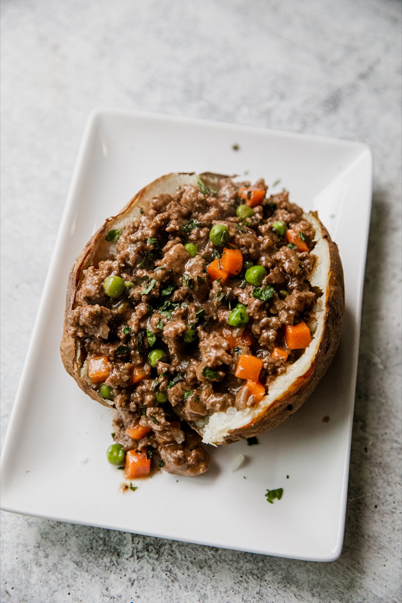 Traeger Shepherd's Pie Baked Potato