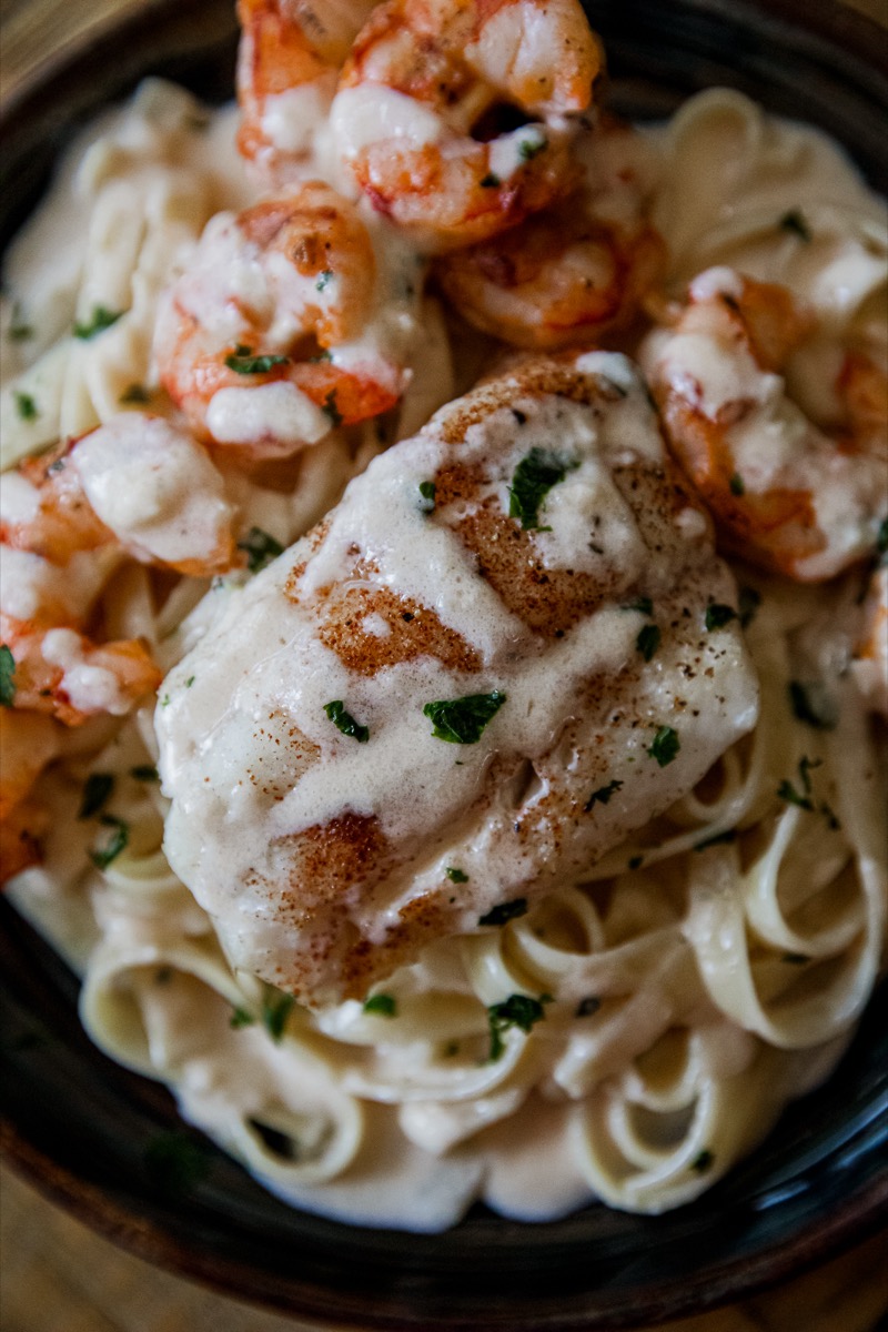 Grilled Seafood Alfredo