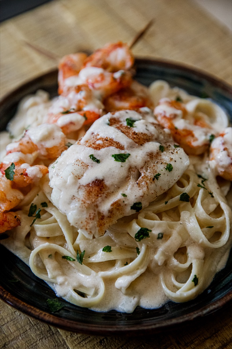 Grilled Seafood Alfredo