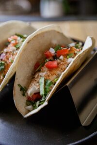 Grilled Rockfish Tacos with Garlic Lime Sauce