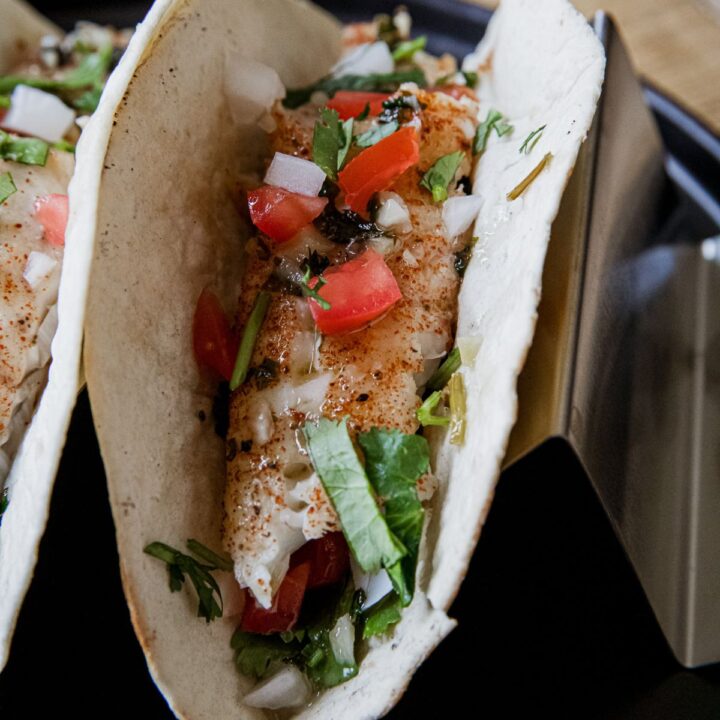 Grilled Rockfish Tacos with Garlic Lime Sauce