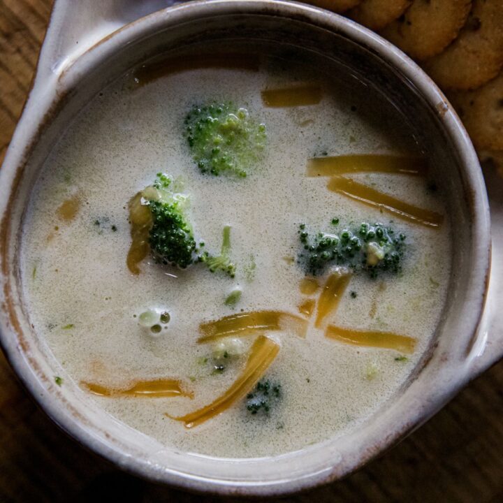 High Protein Broccoli Cheese Soup
