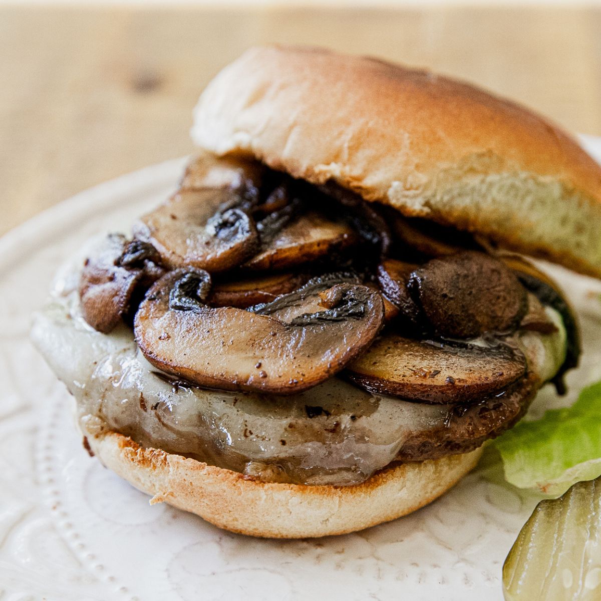 Blackstone Mushroom and Swiss Burger