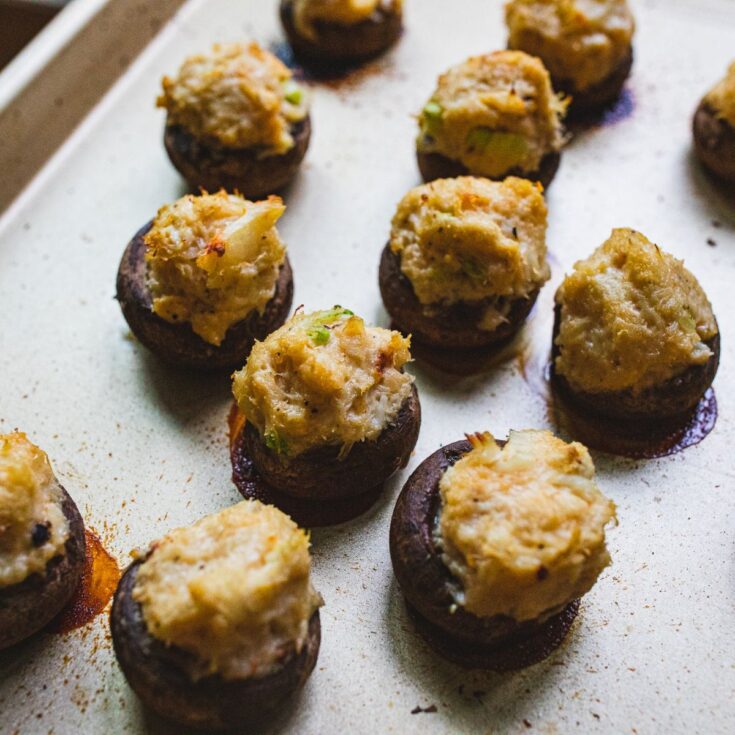 Traeger Crab Stuffed Mushrooms