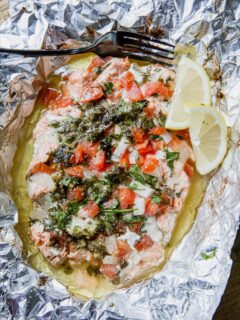 Air Fry Salmon With Wine and Garlic