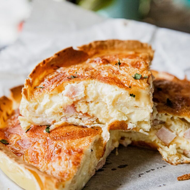 Ham and Cheese Tortilla Quiche