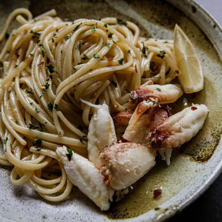 Crab and Crispy Shallot Pasta