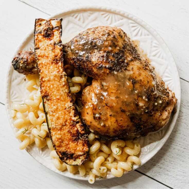 Grilled Greek Chicken Leg Quarters