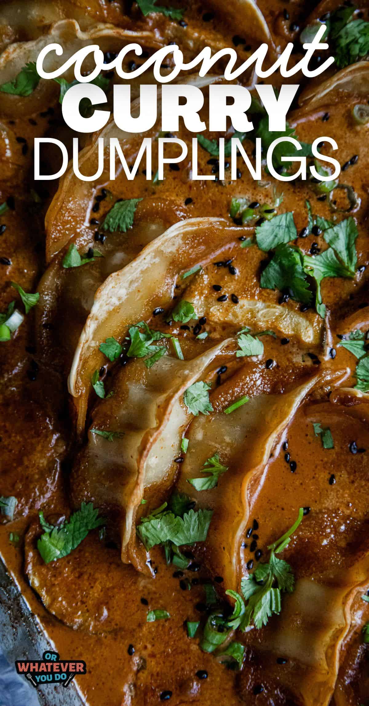 Coconut curry dumplings with herbs and spices, perfect for grilling or baking.