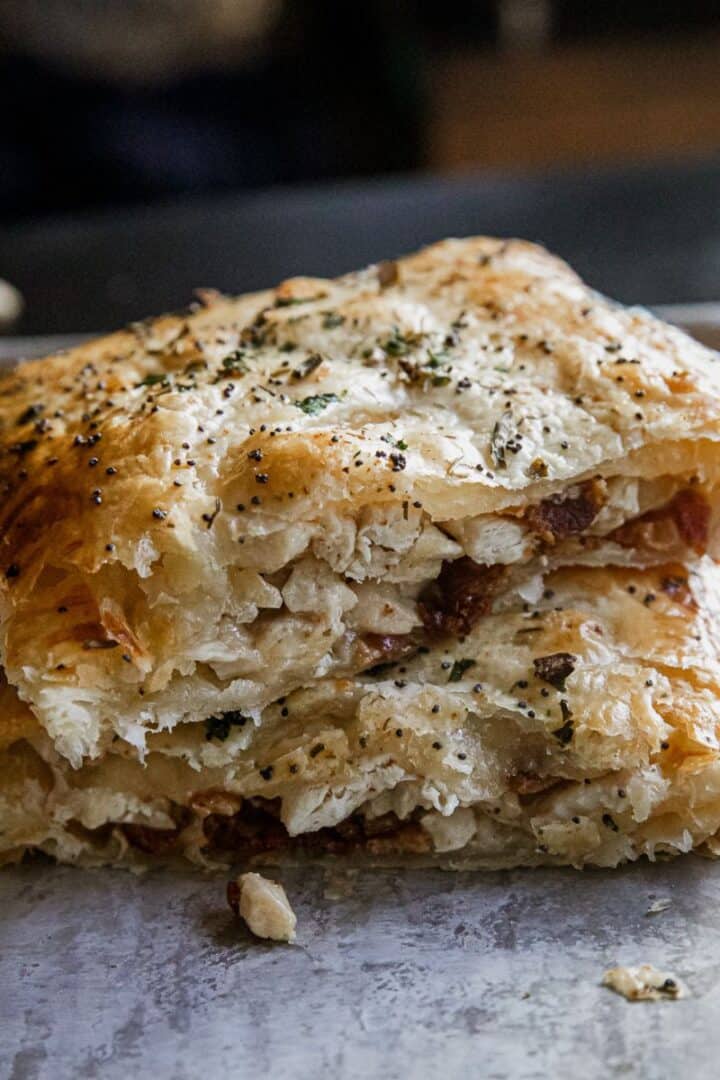 Delicious homemade Chicken Bacon Ranch Hot Pocket with crispy crust and savory filling. Perfect for.