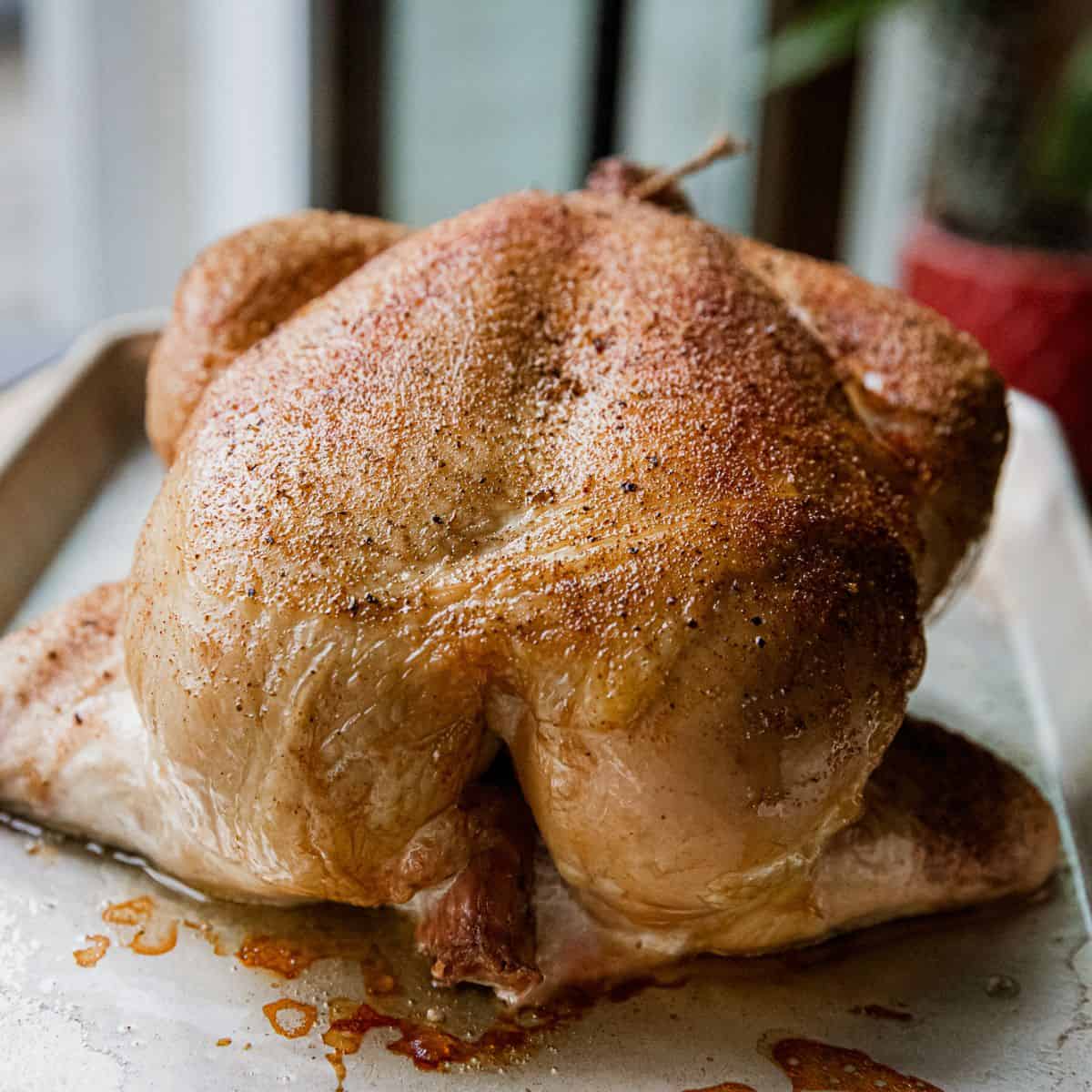 Roast whole chicken with crispy skin, perfect for a hearty dinner or family meal. Juicy, flavorful,.