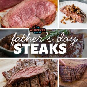 Juicy, perfectly cooked steak for Father's Day celebration.