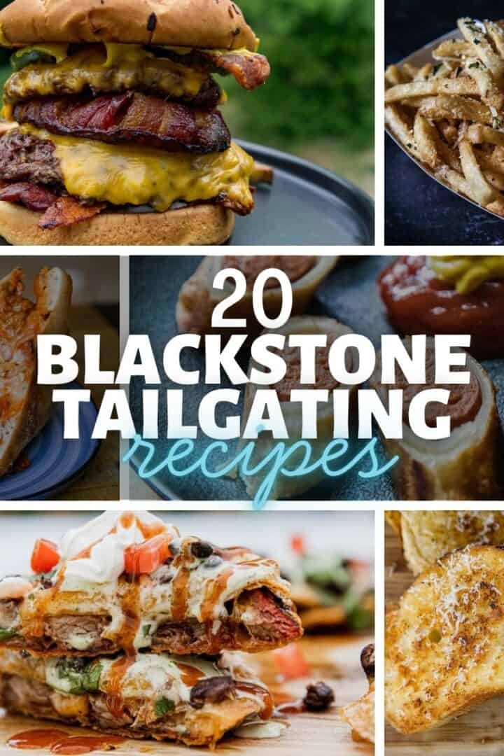 Collection of delicious tailgating foods including burgers, fries, and nachos.