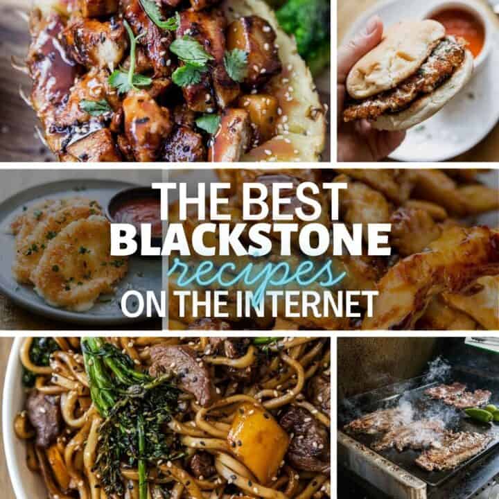 Delicious Blackstone recipes including burgers, stir-fry, and grilled dishes.
