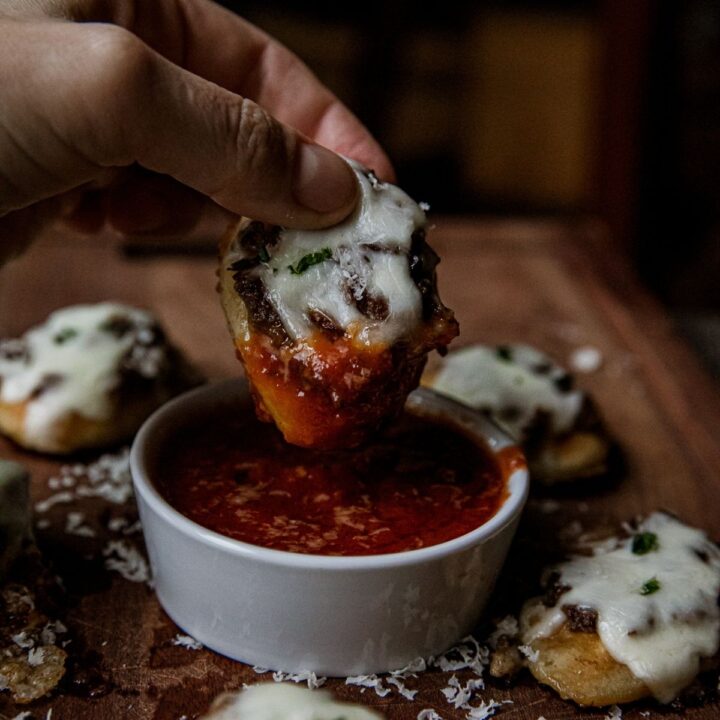 Blackstone Meatball Sub Bites